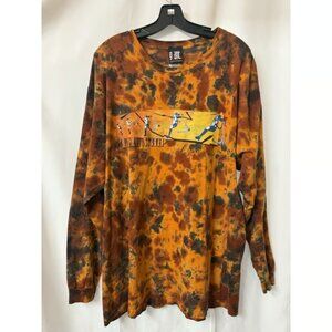 Vintage Giant Tag Shirt Orange Tiedye Scooter Kick Flip Graphic Tee Large